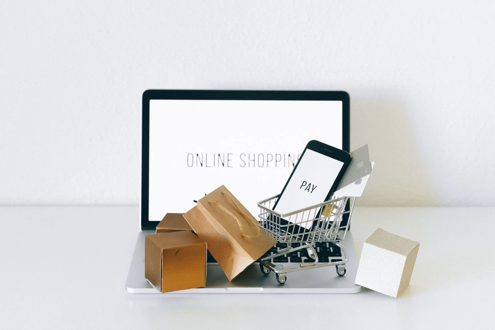 Online store on a laptop
